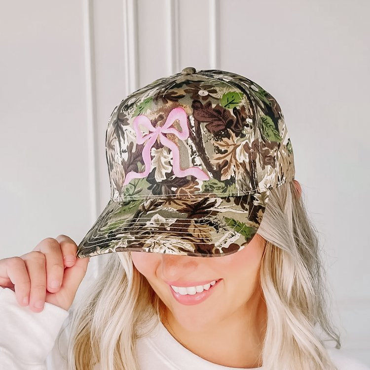 Camo Pink Bow Trucker