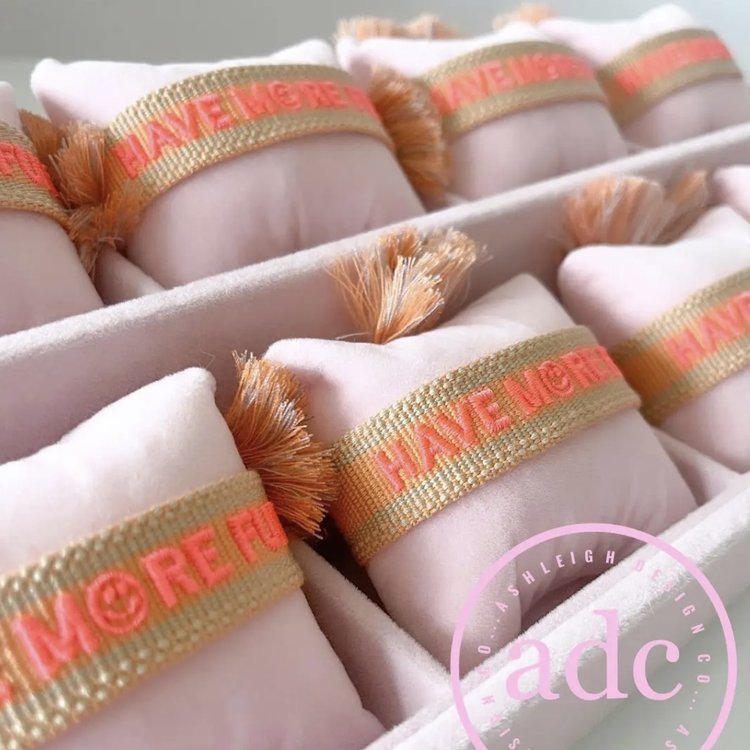 Have More Fun embroidered bracelet
