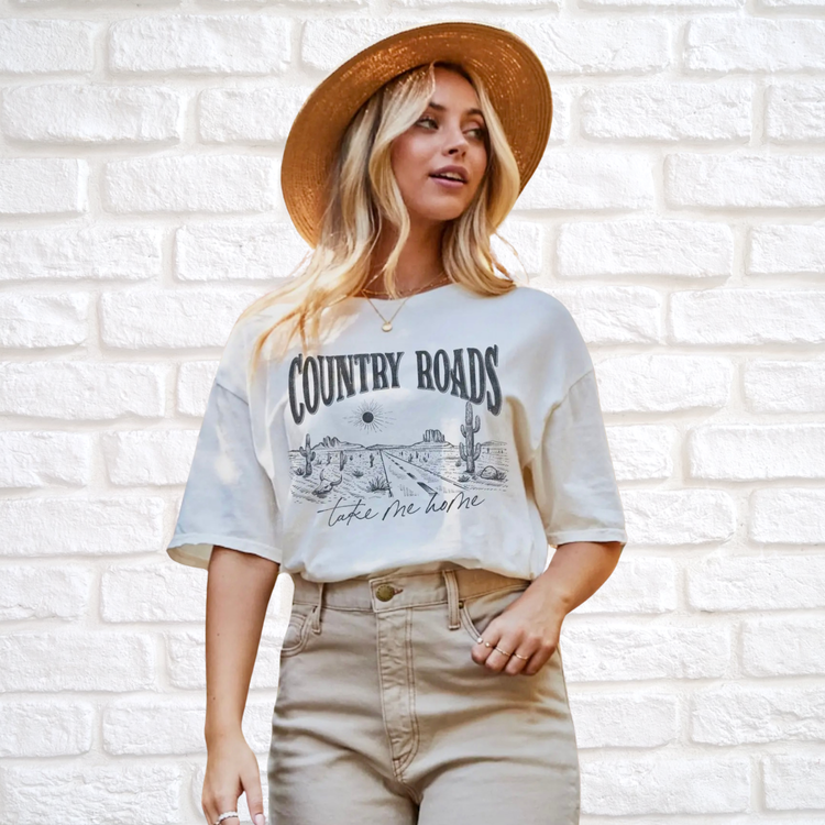 Soft Pink Country Roads Tee