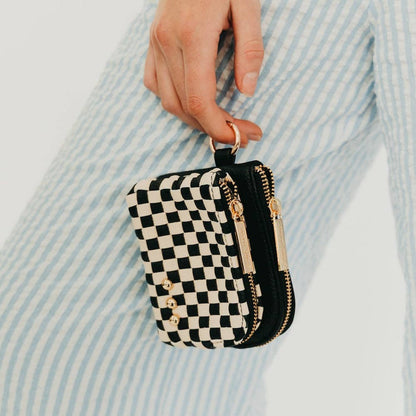 Woven Cameron Double Zip Card Wallet