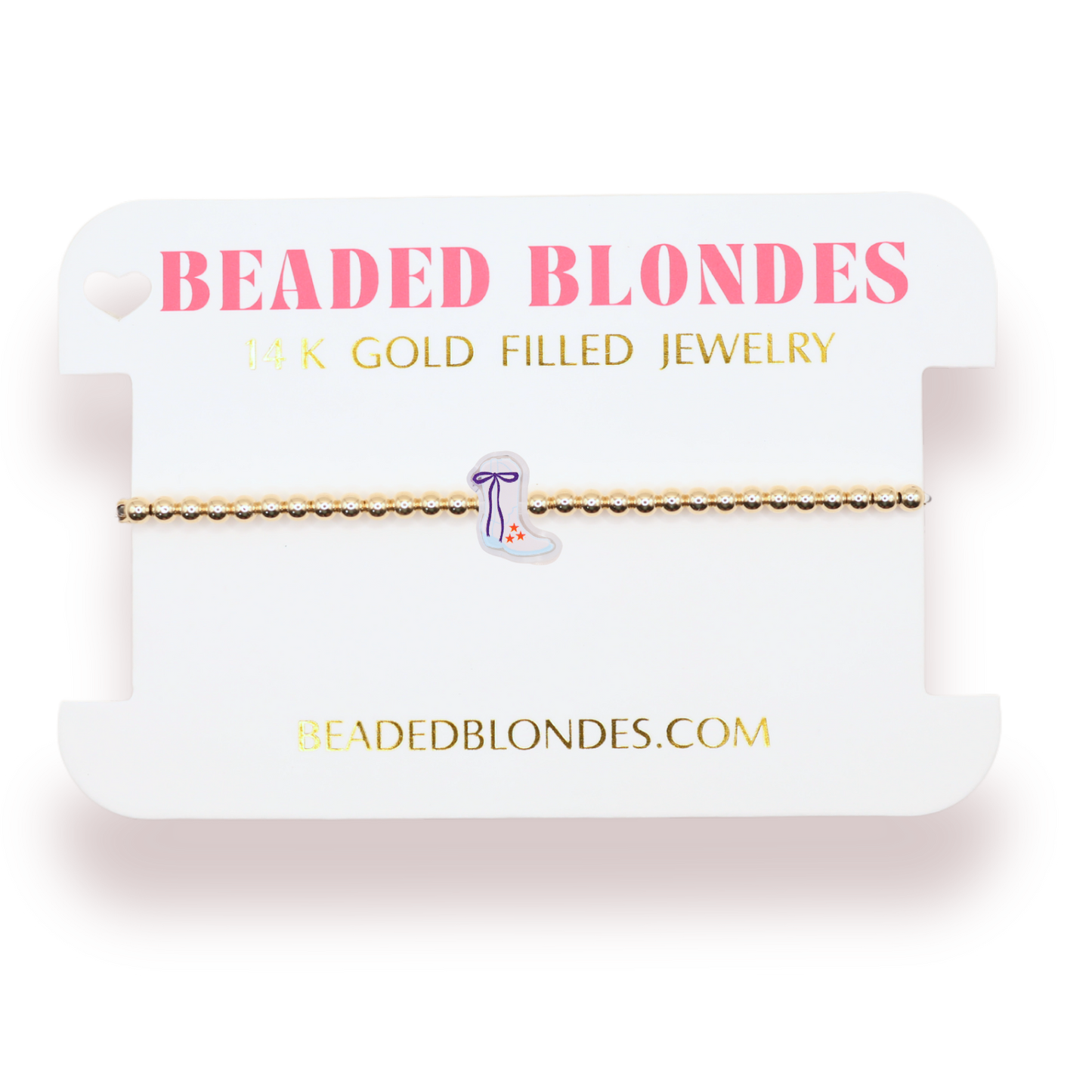Patriotic Boot Bracelet on Gold