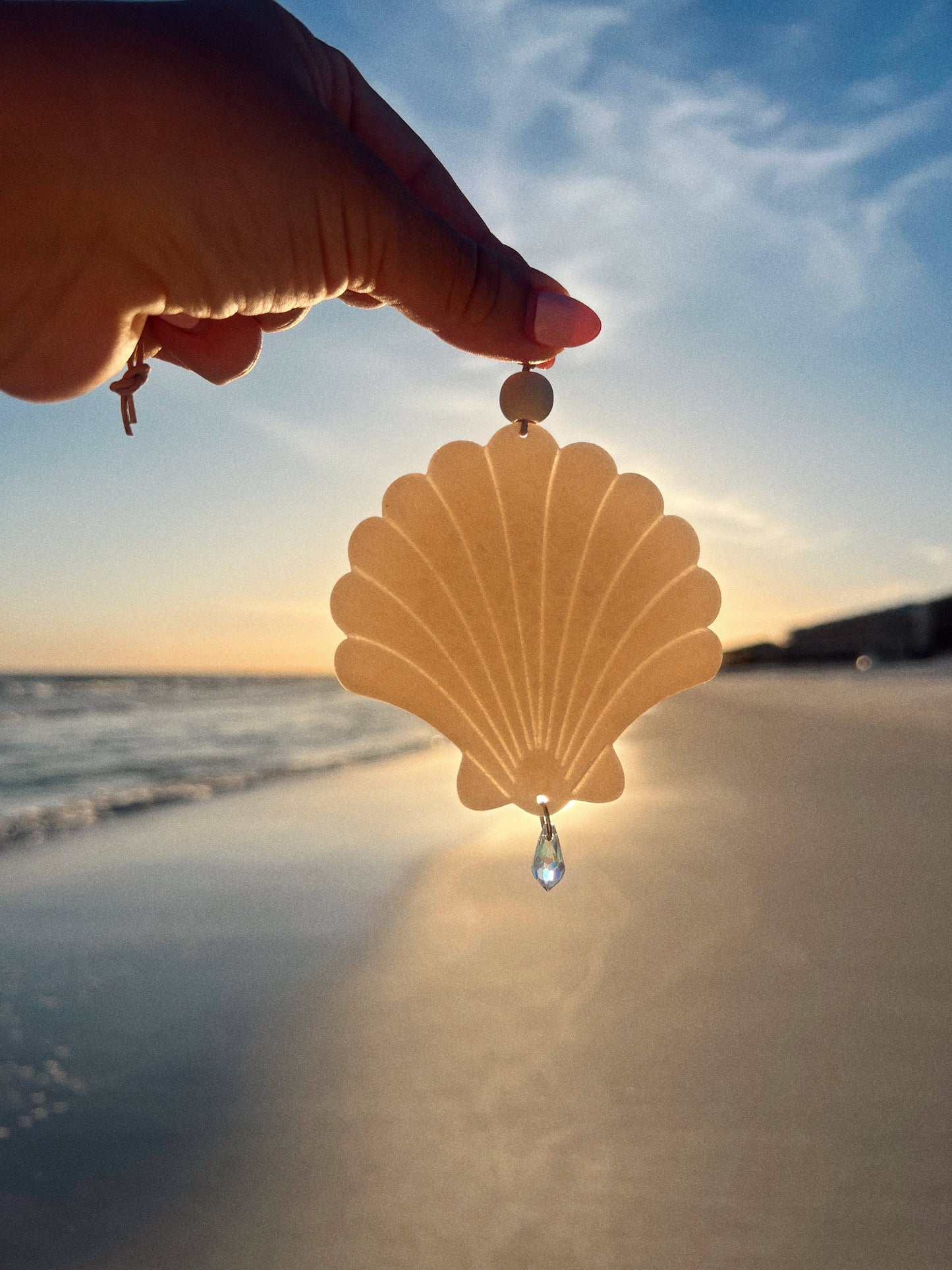 Seashell Car Diffuser Charm + Sun Catcher