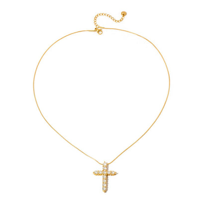 Hannah Diamond Cross Necklace - WATERPROOF