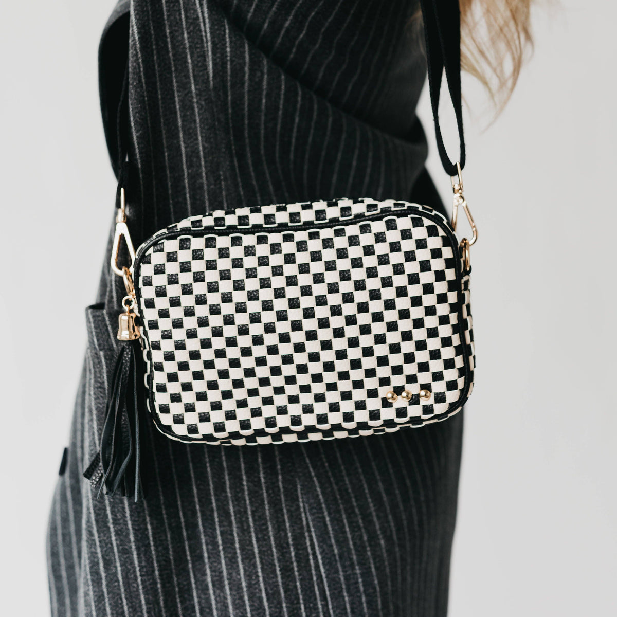 Woven Willow Camera Crossbody Bag