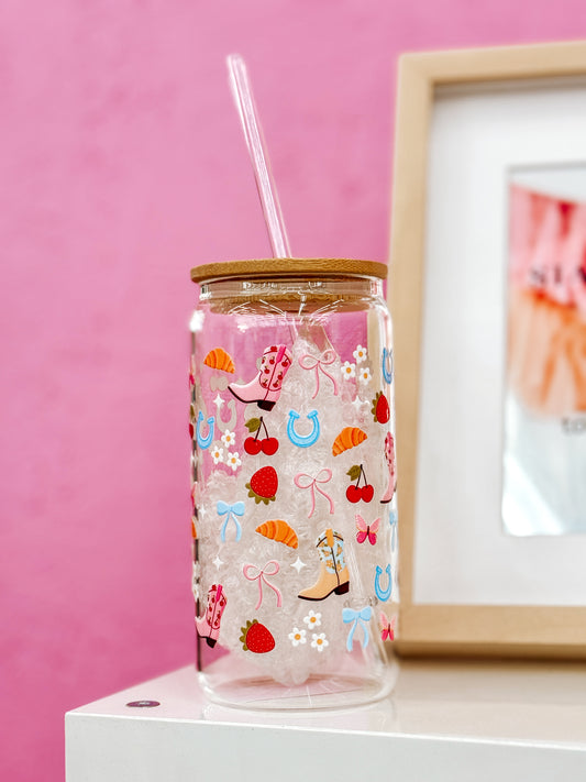 Cowgirl Summer Glass Cup