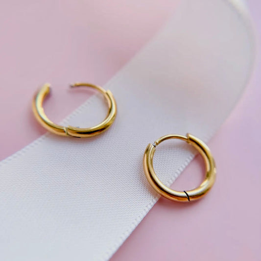 Desert Peach Huggie Hoops