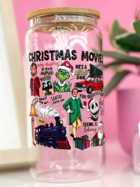 Christmas Movies Glass Cup
