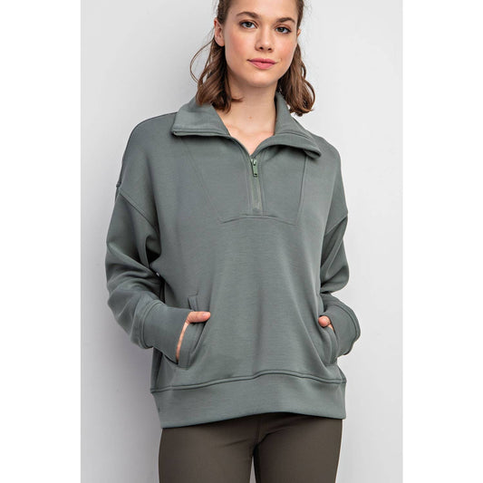 SCUBA QUARTER ZIP FUNNEL NECK PULLOVER