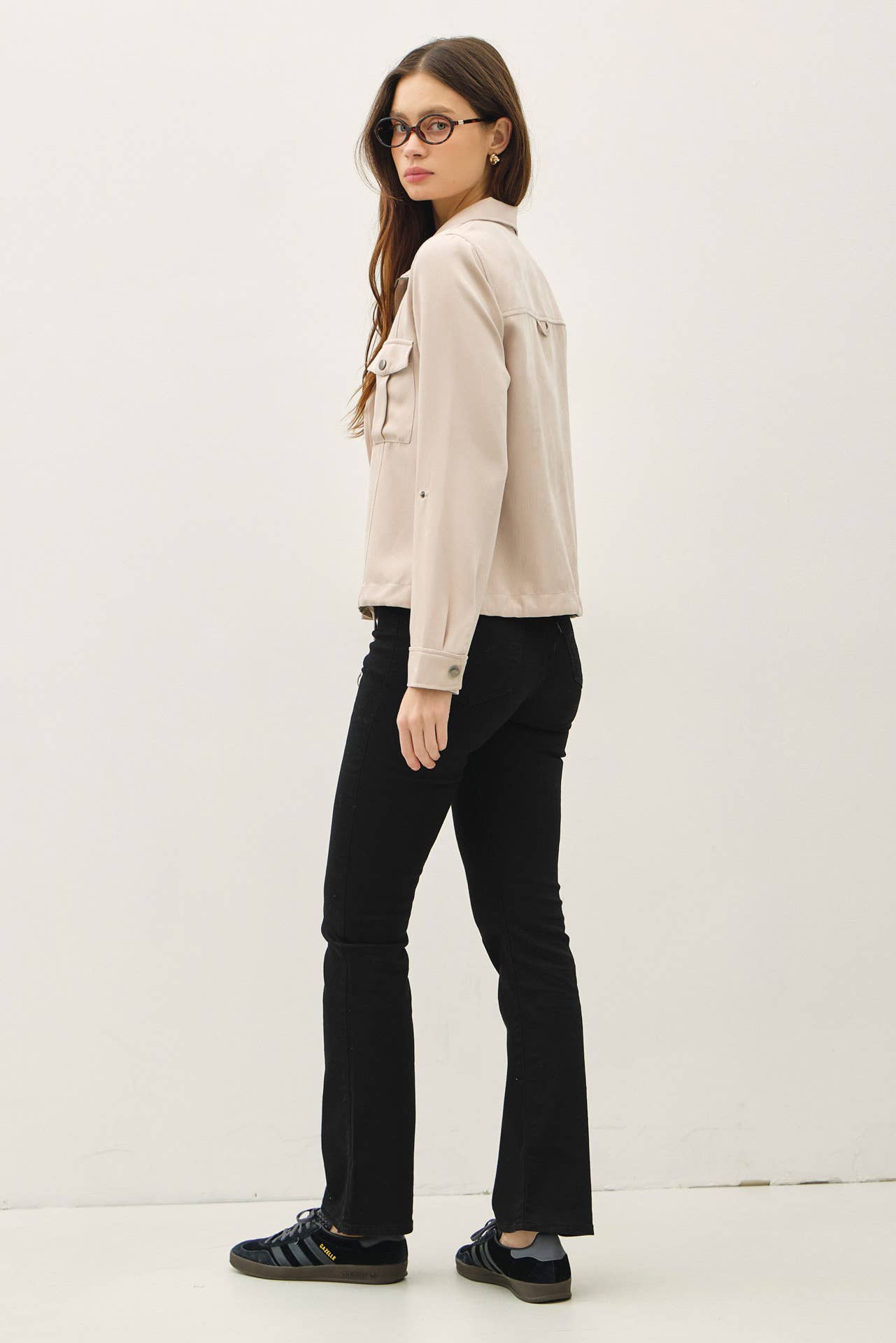 CROPPED UTILITY ZIPPER SAFARI JACKET