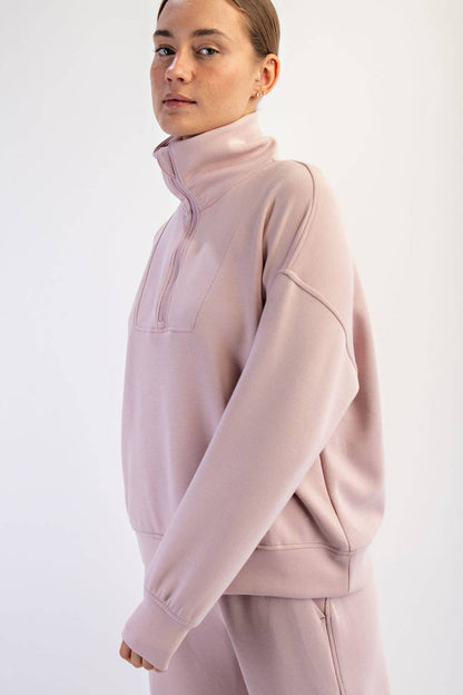 SCUBA QUARTER ZIP FUNNEL NECK PULLOVER