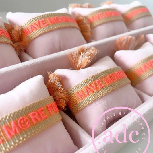 Have More Fun embroidered bracelet